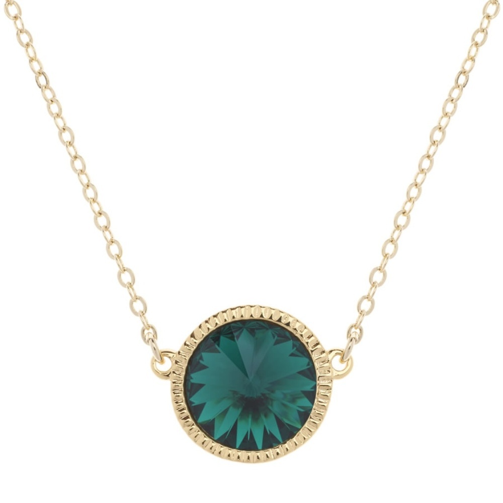 Ted Baker Rainia Emerald Green Crystal Rivoli Crystal Necklace